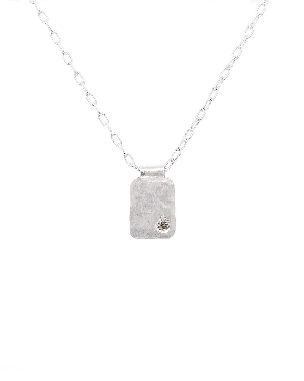Silver Cell and Diamond Necklace