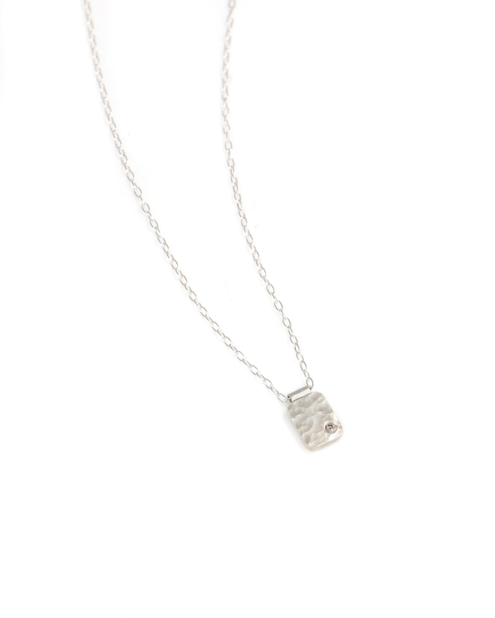 Silver Cell and Diamond Necklace