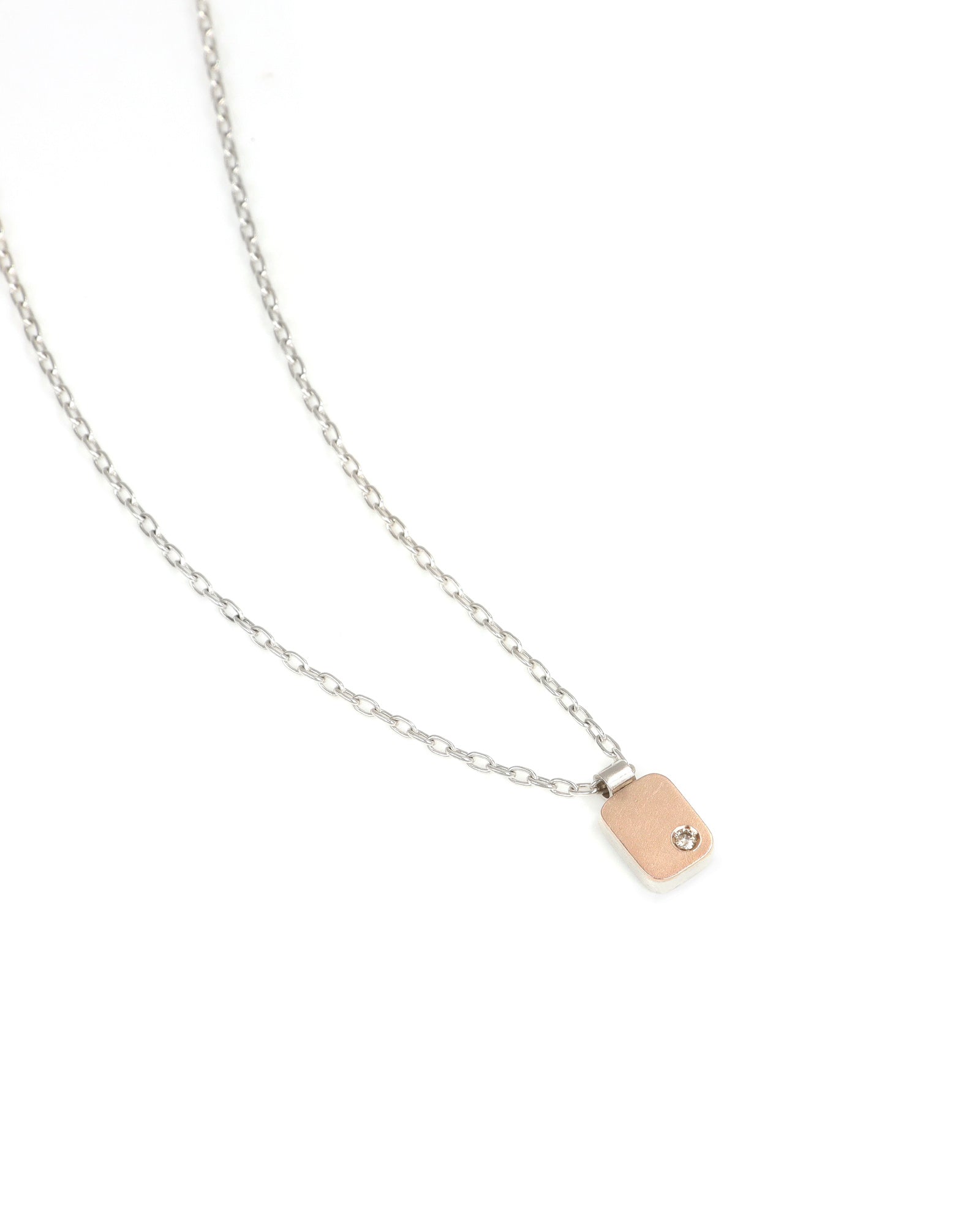 Rose Gold Cell and Diamond Necklace