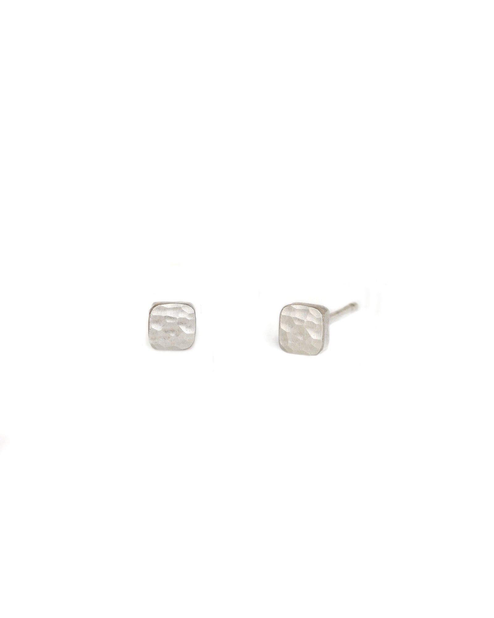 Dainty Hammered Cell Stud Earrings