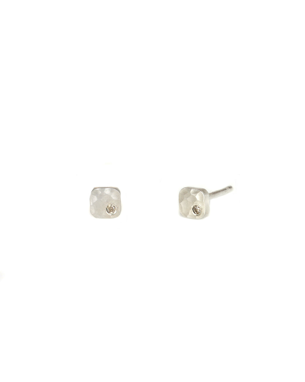 Dainty Cell Earrings with Champagne Diamond