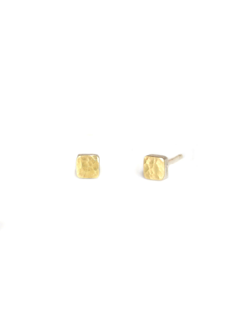 Dainty Gold Hammered Cell Earrings