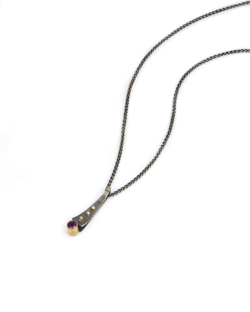 Concave Wedge Necklace with Amethyst