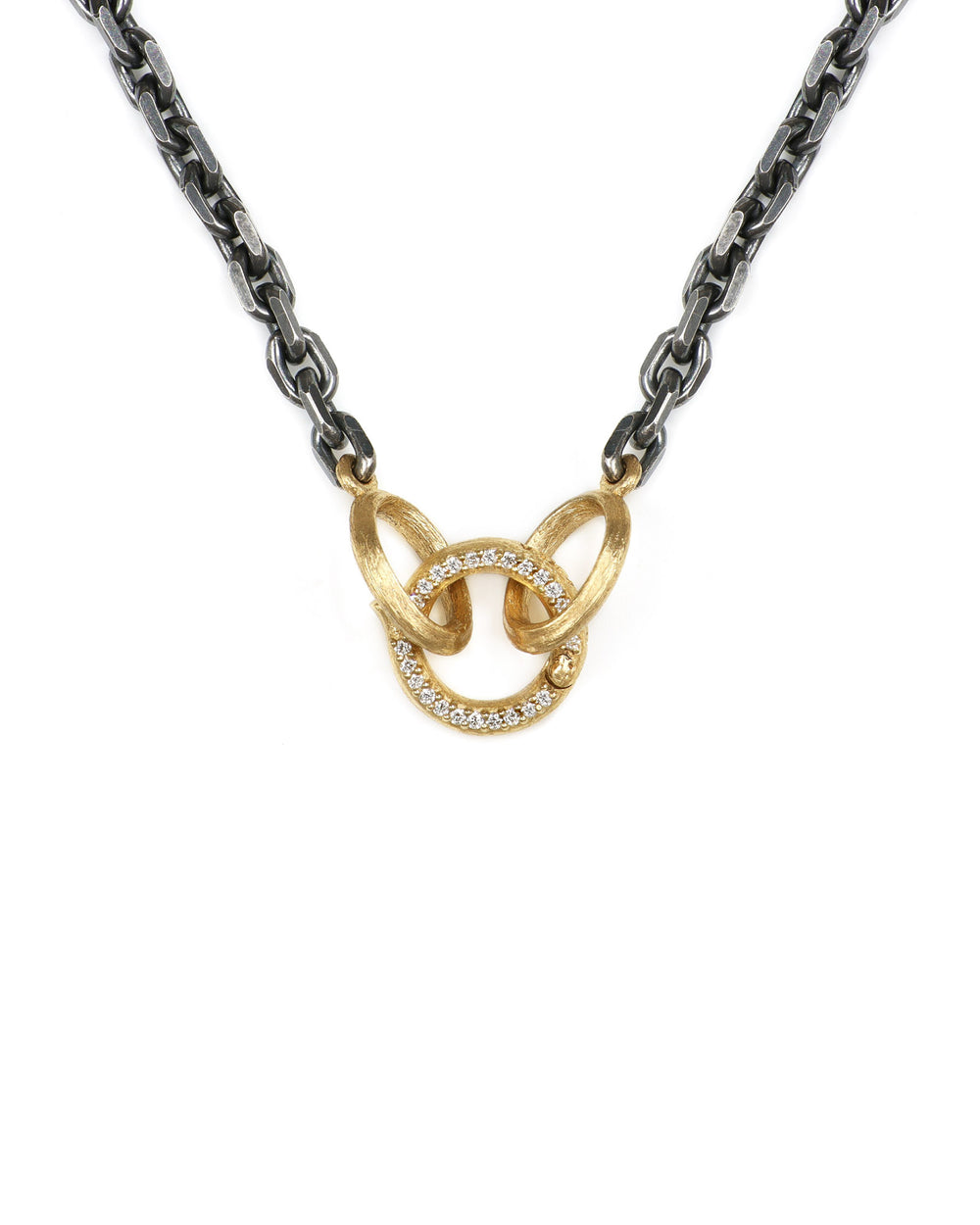 Diamond Set Charm Holder Necklace