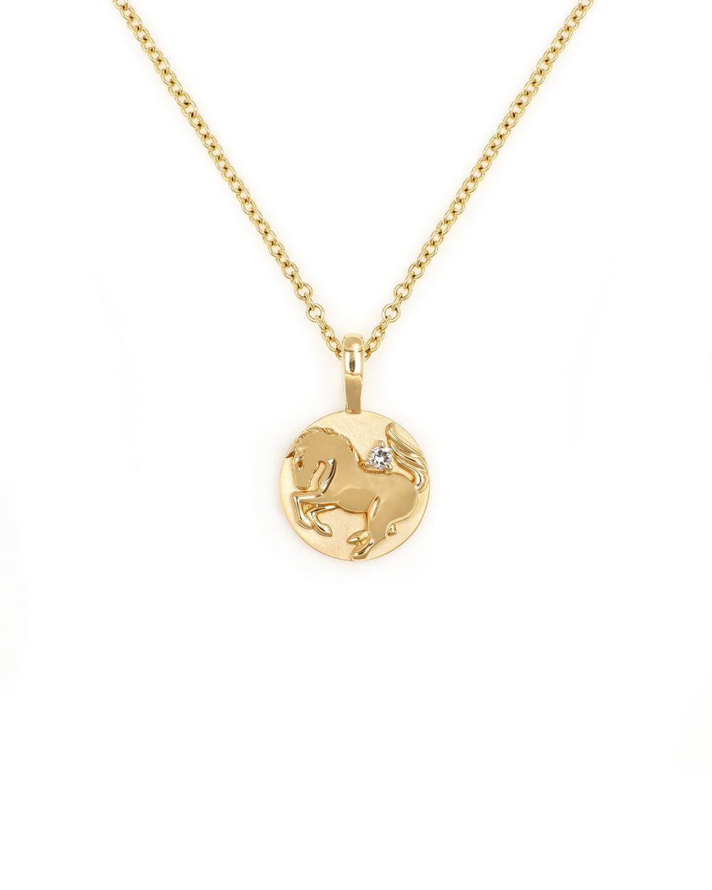 14k Yellow Gold Horse Pendant