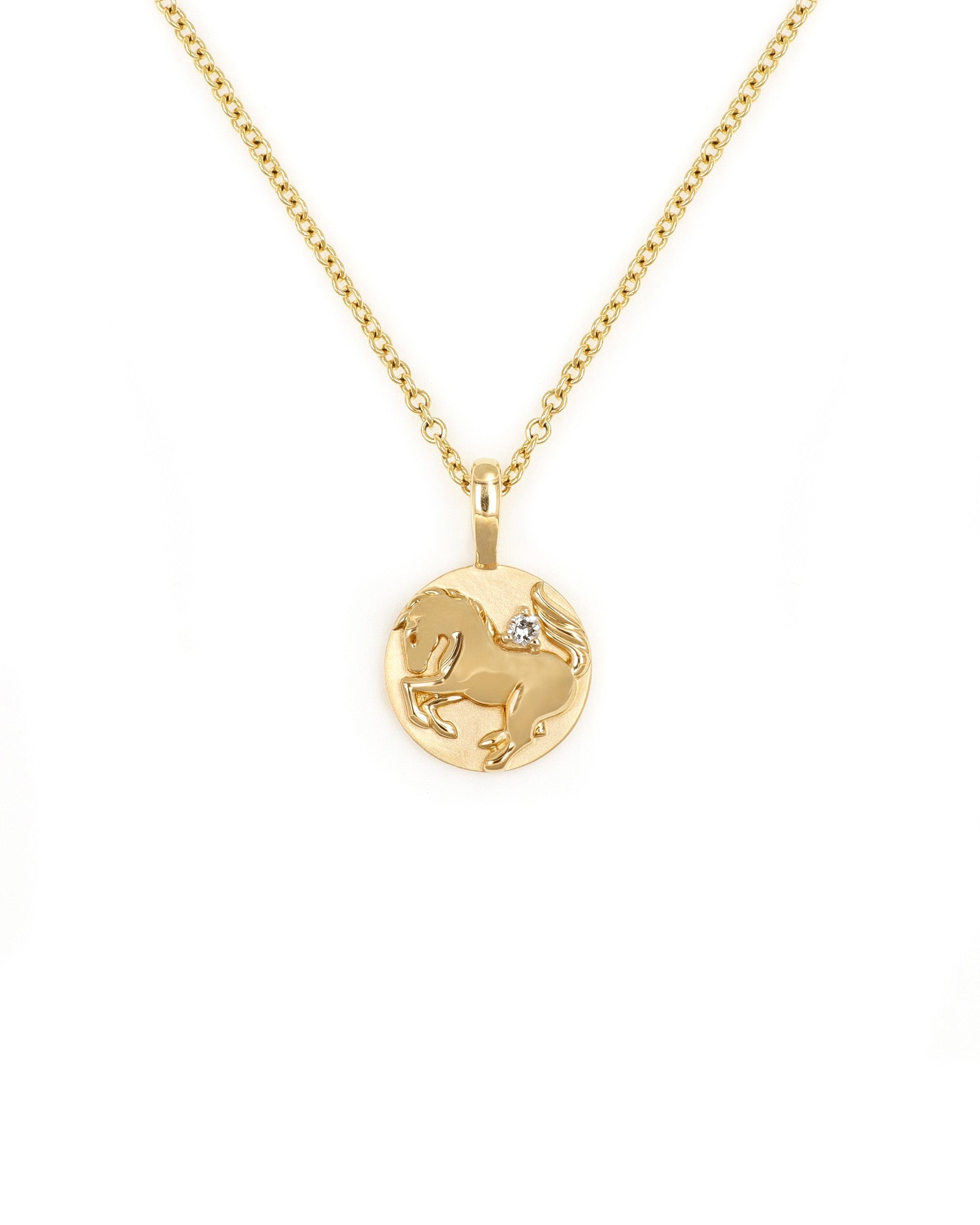 14k Yellow Gold Horse Pendant
