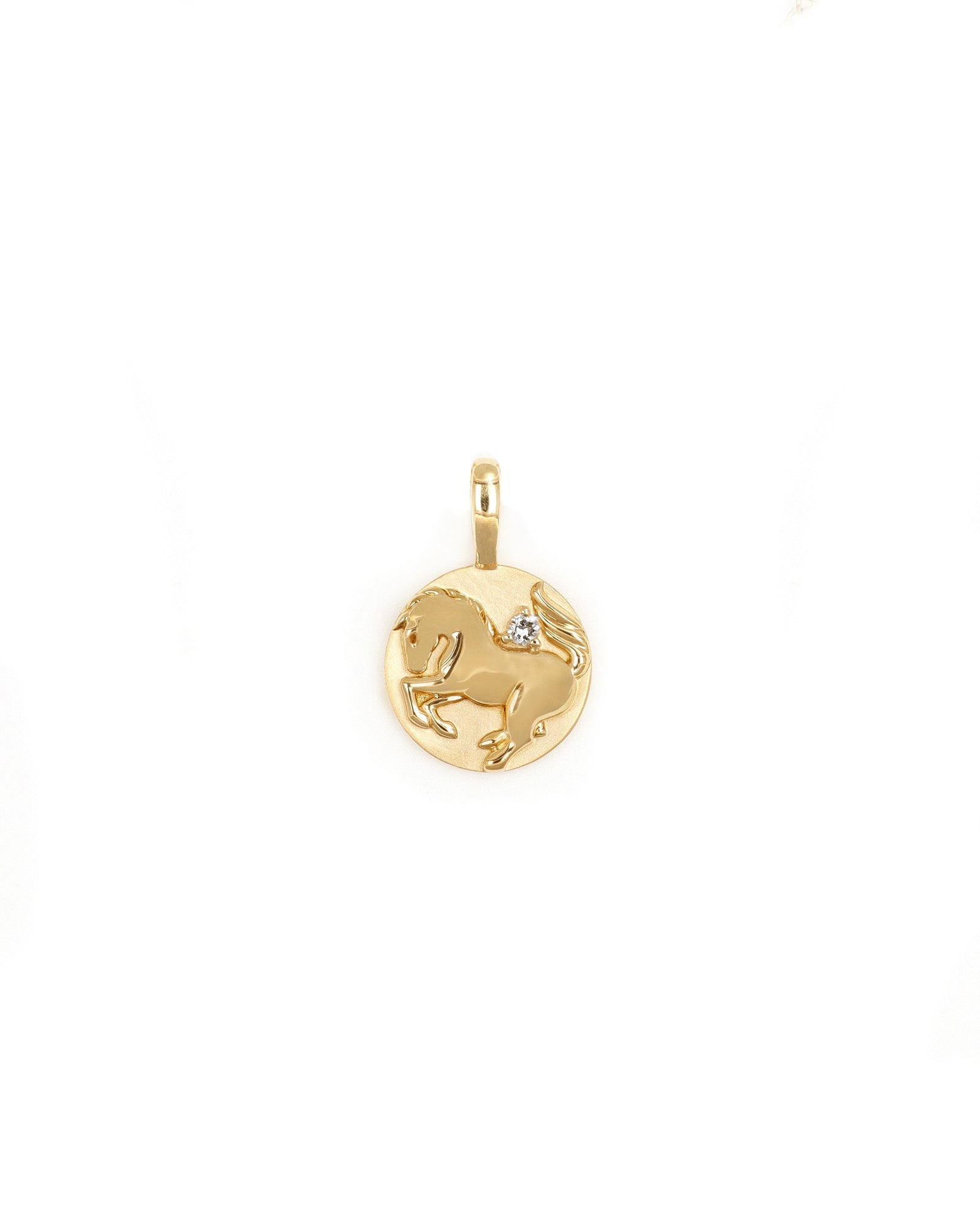 14k Yellow Gold Horse Pendant