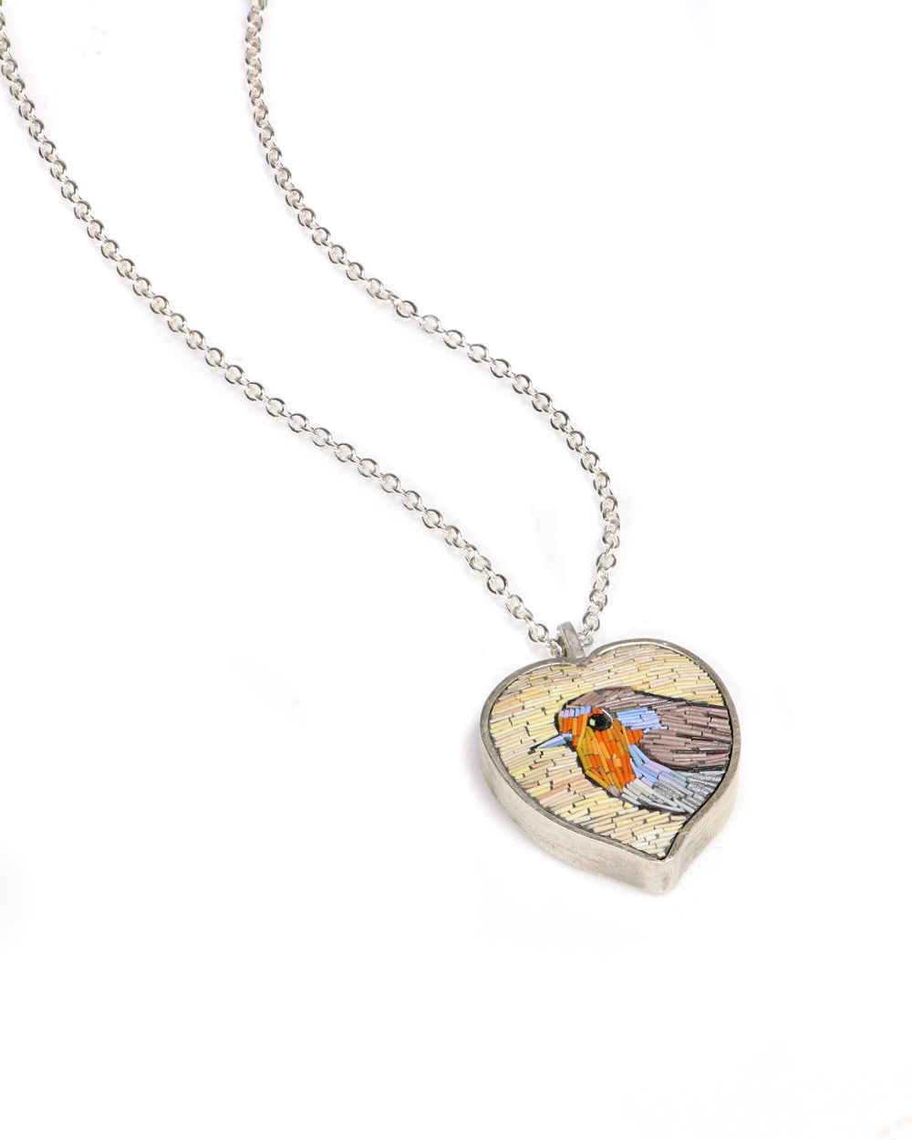 European Robin Heart Pendant