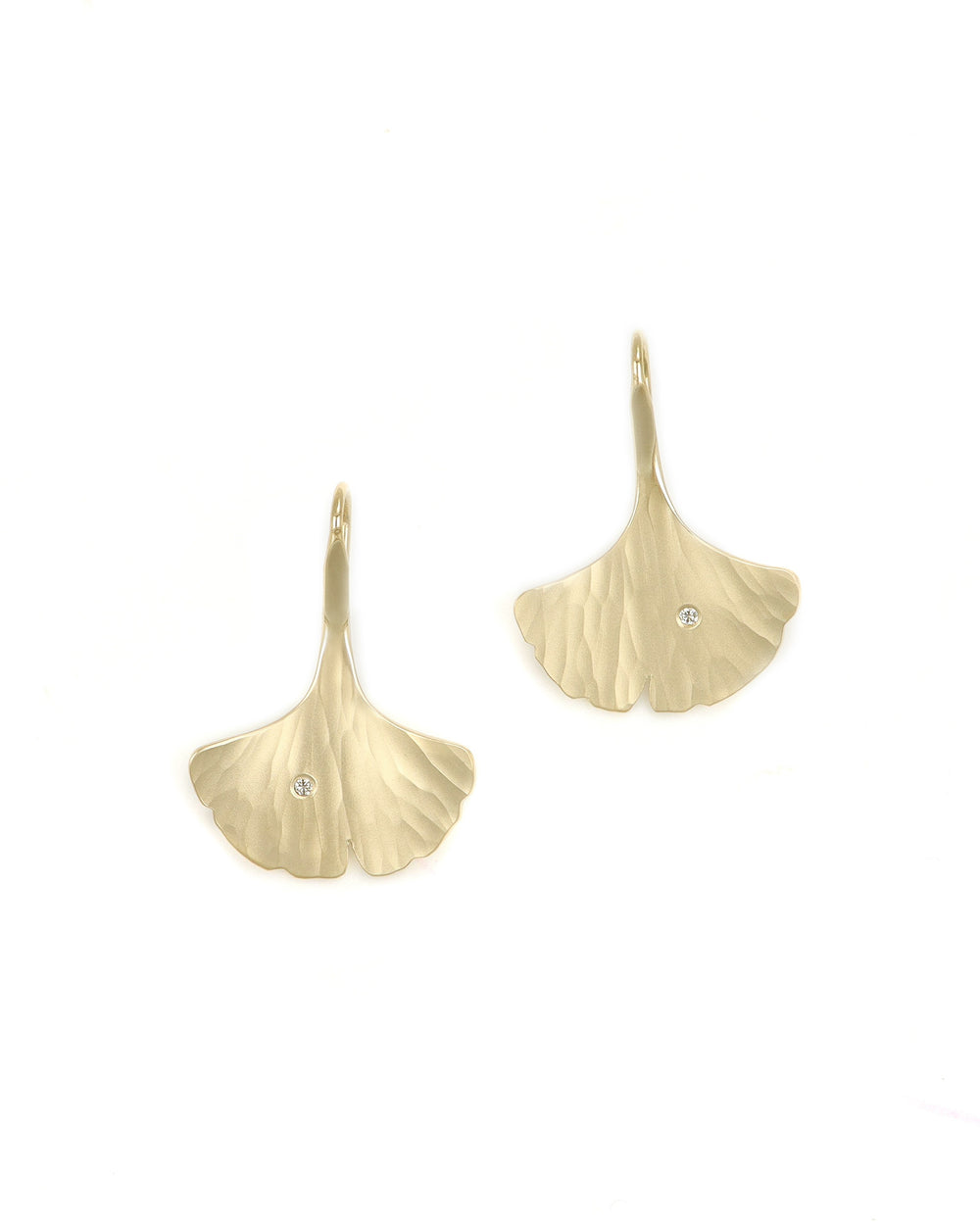 Gold Ginkgo Leaf Earrings