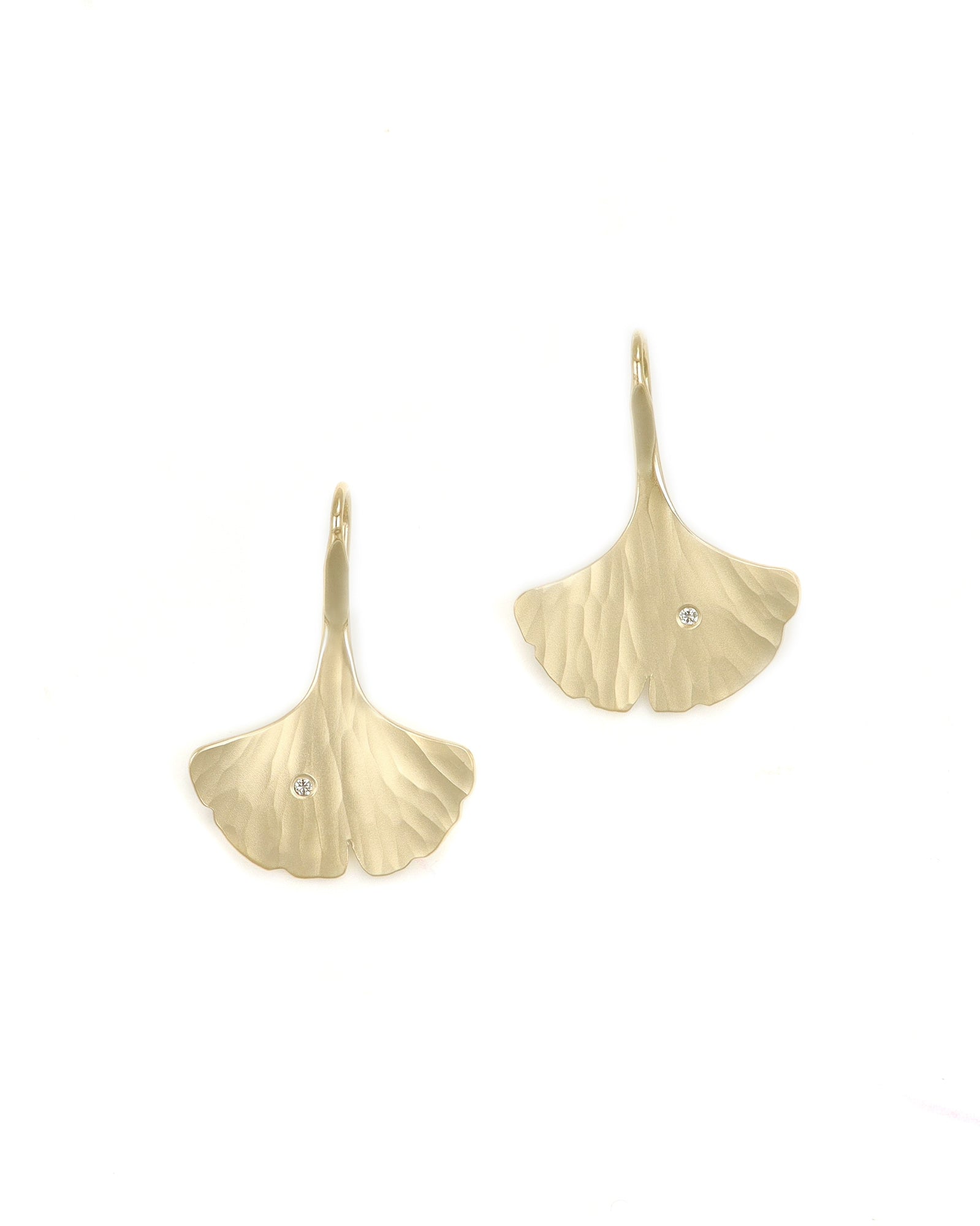 Gold Ginkgo Leaf Earrings
