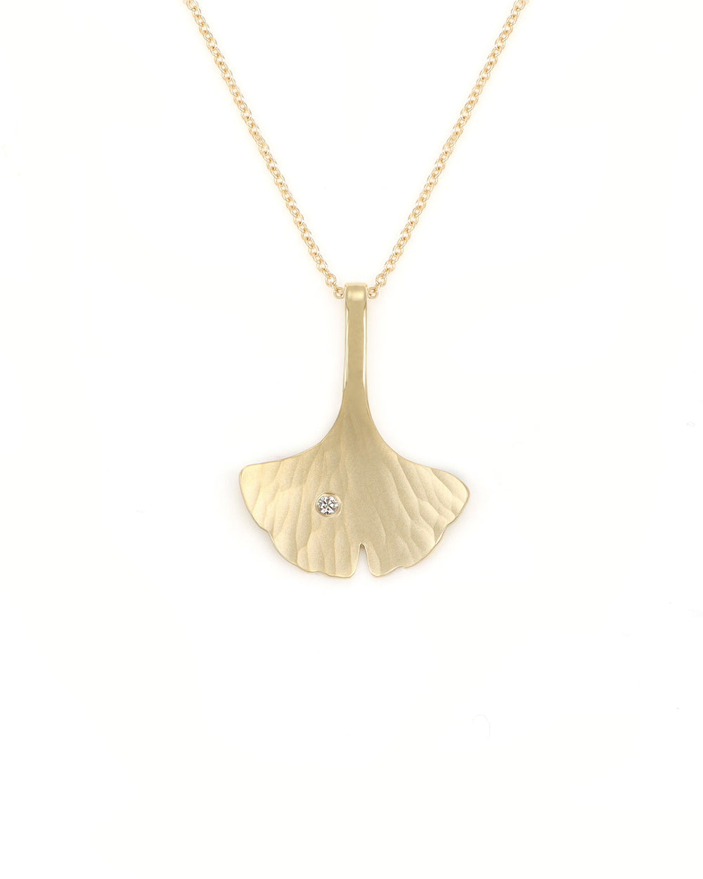 Gold Ginkgo Leaf Pendant