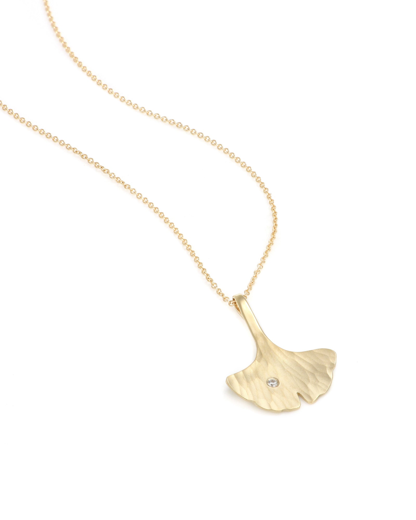 Gold Ginkgo Leaf Pendant