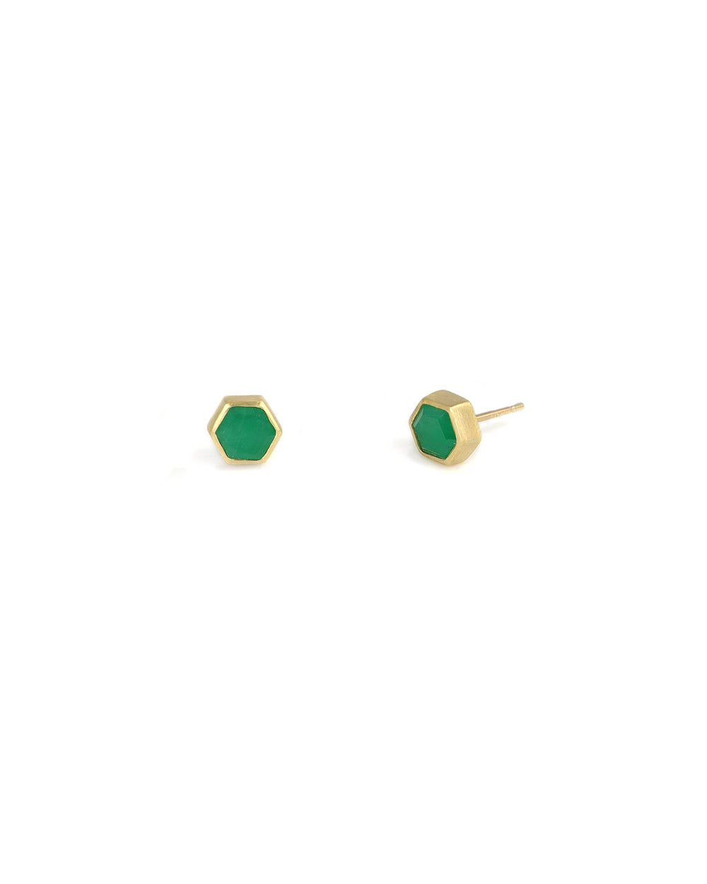 Hexagon Emerald Slice Earrings