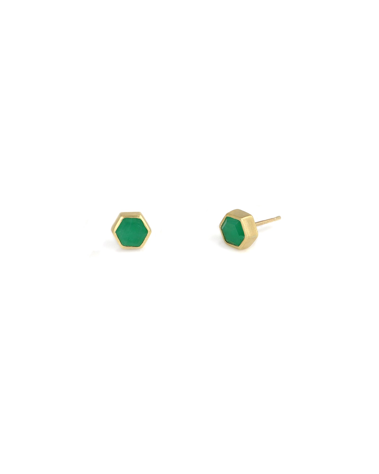 Hexagon Emerald Slice Earrings