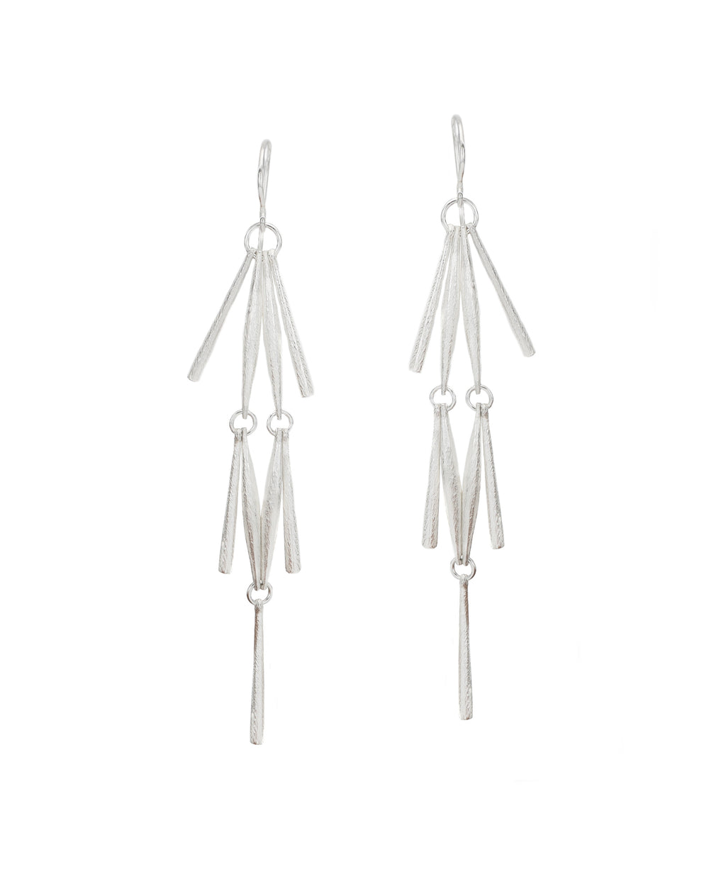 Tapered Rice Link Chandelier Earrings