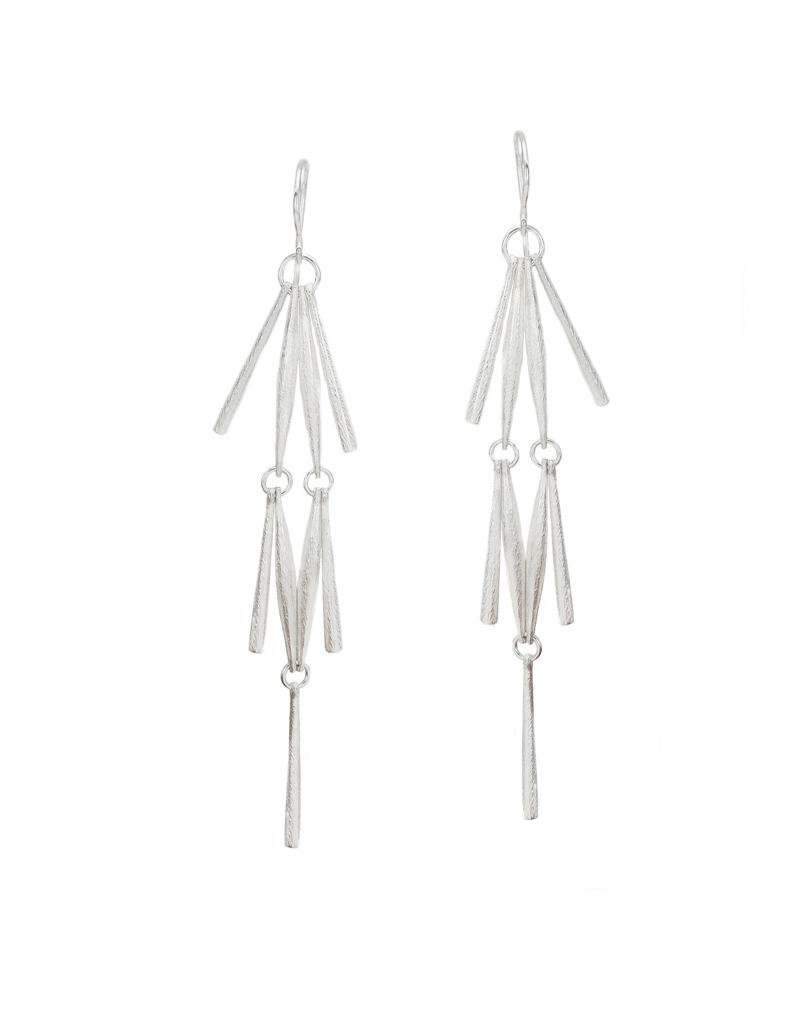 Tapered Rice Link Chandelier Earrings