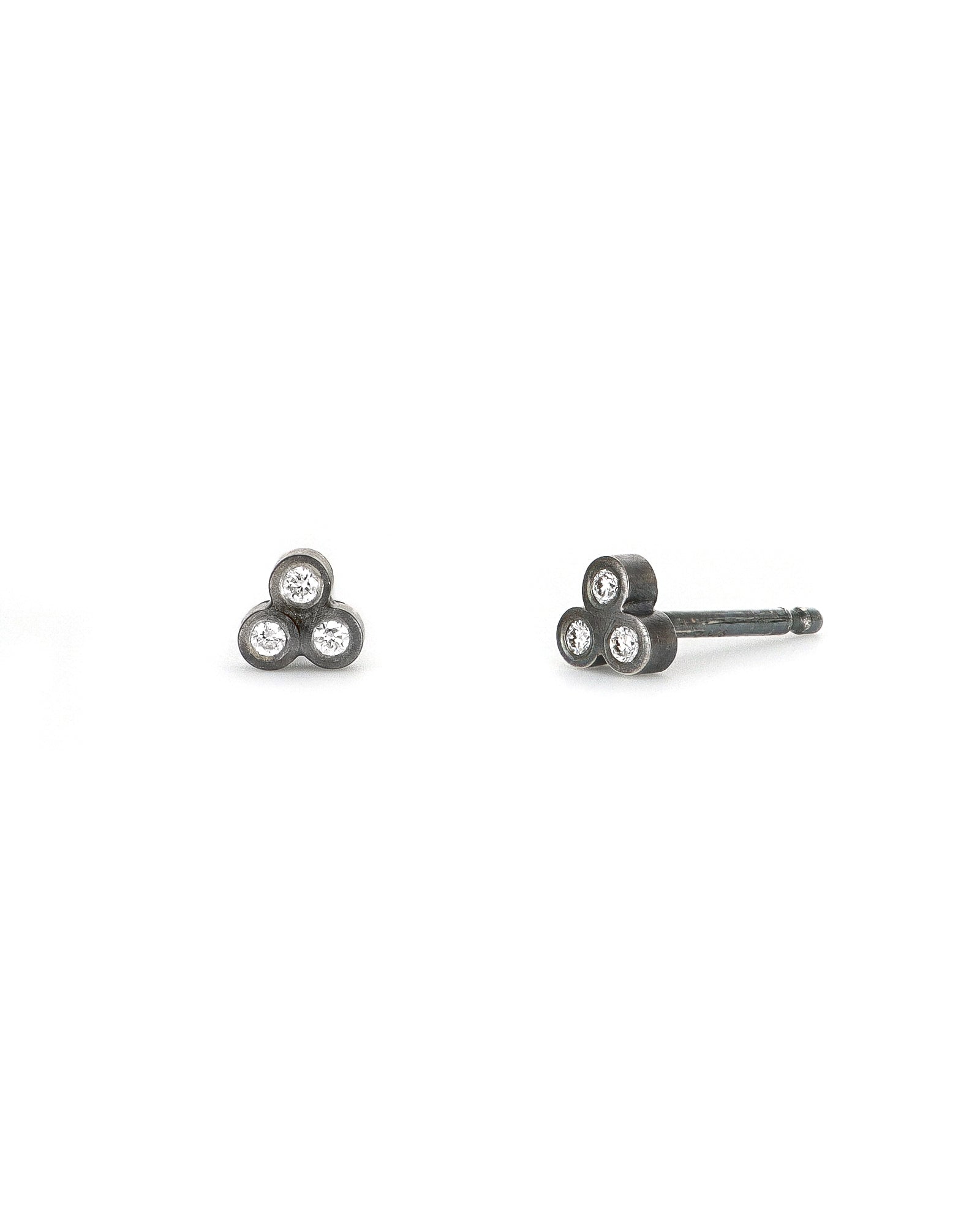 3 Diamond Cluster Earrings