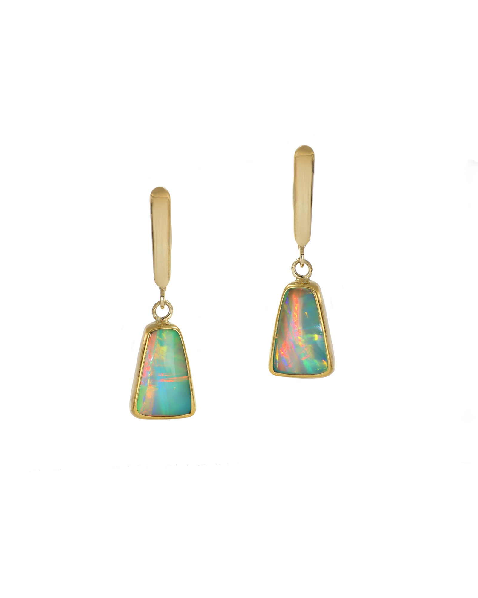 Trapezoid Opal Drop Earrings