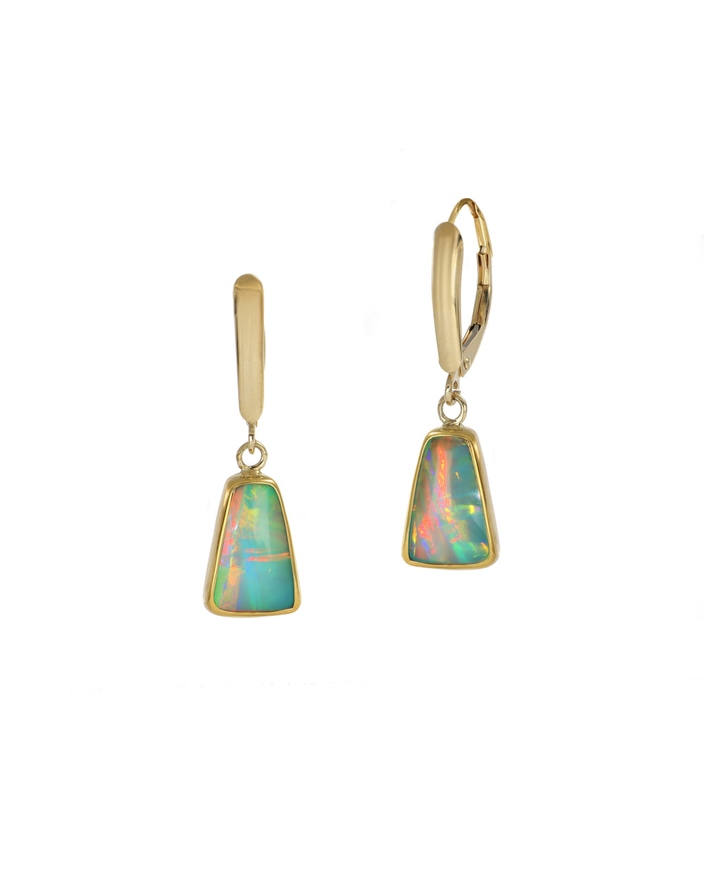 Trapezoid Opal Drop Earrings