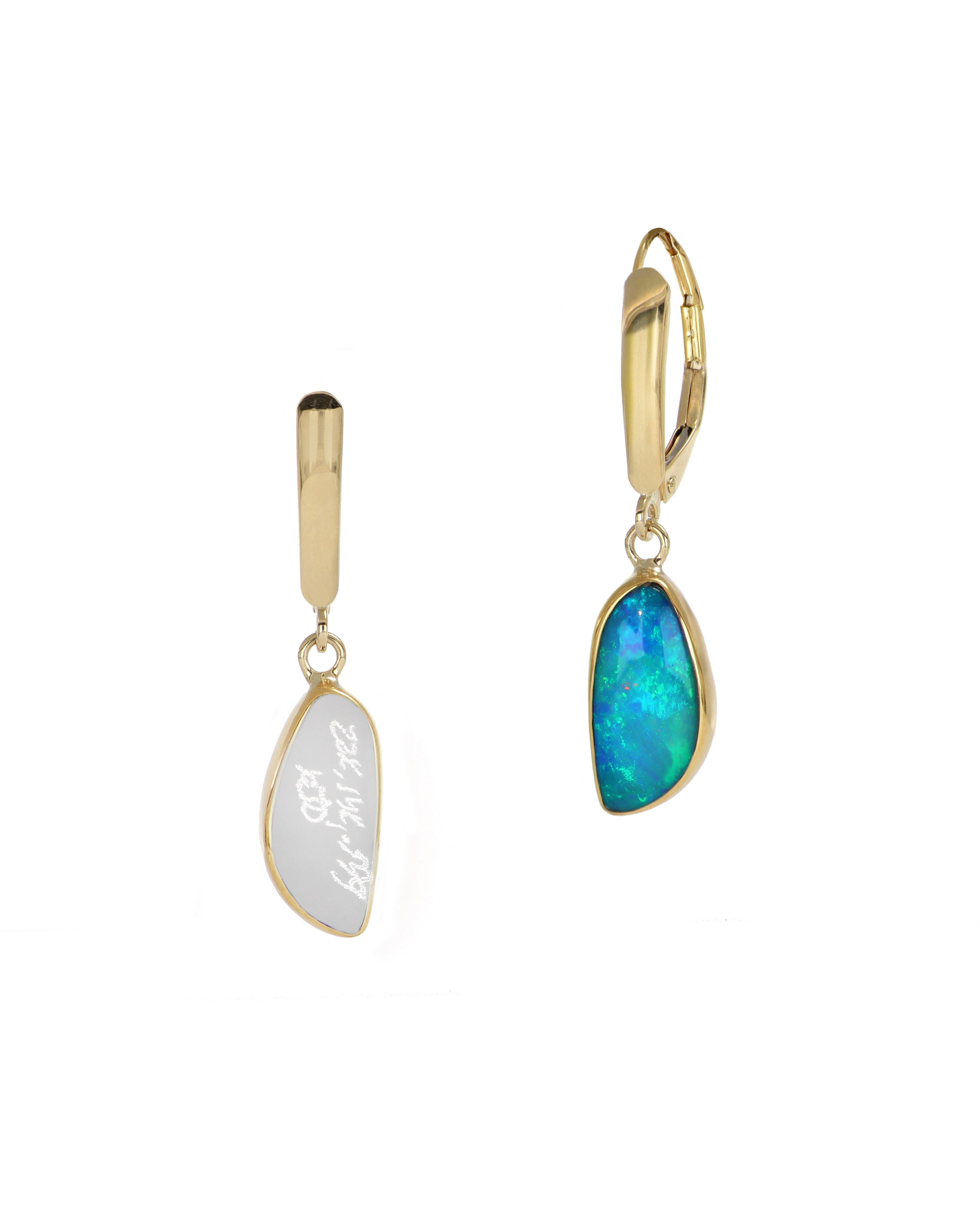 Irregular Opal Drop Earrings
