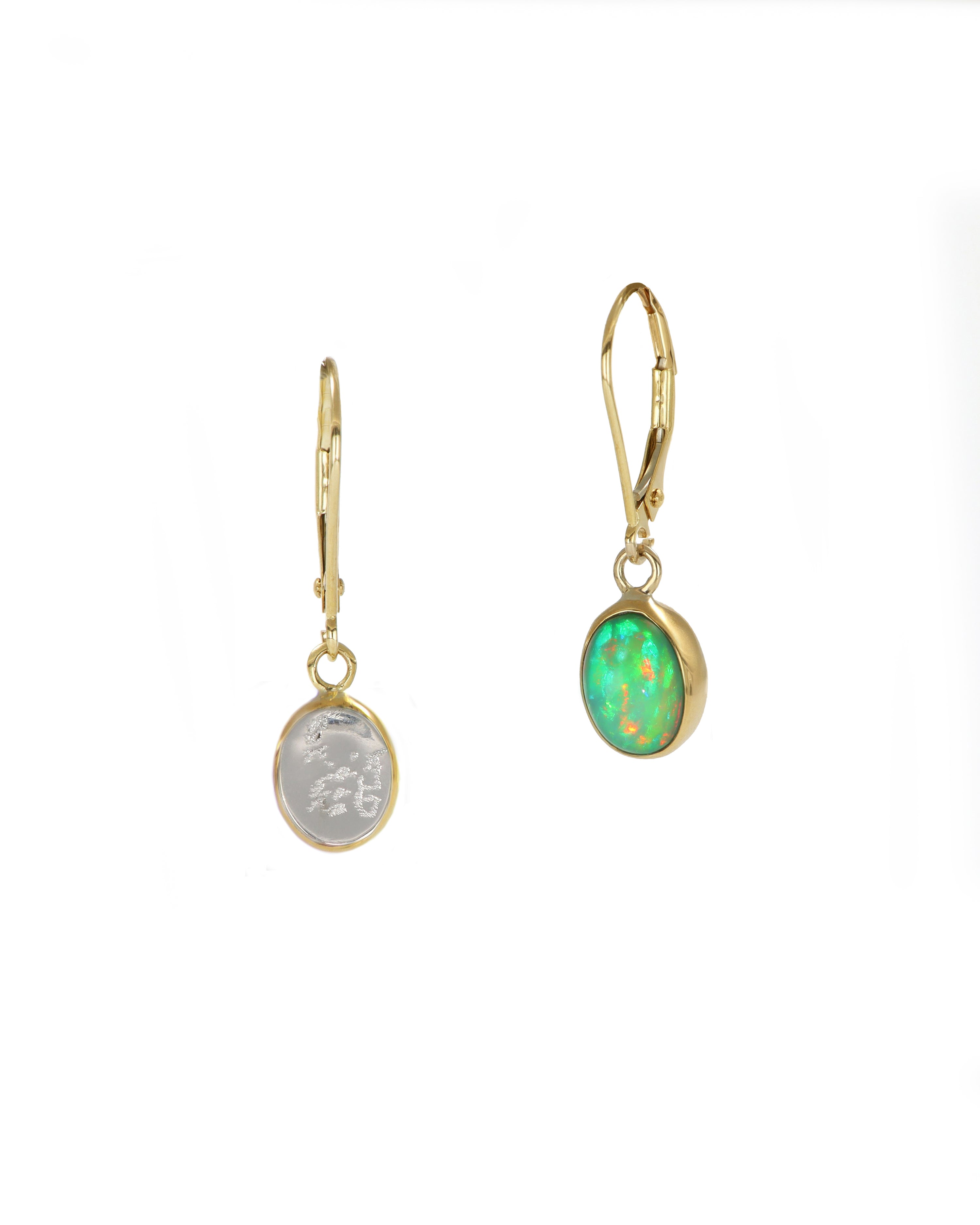 Tiny Oval Drop Earrings