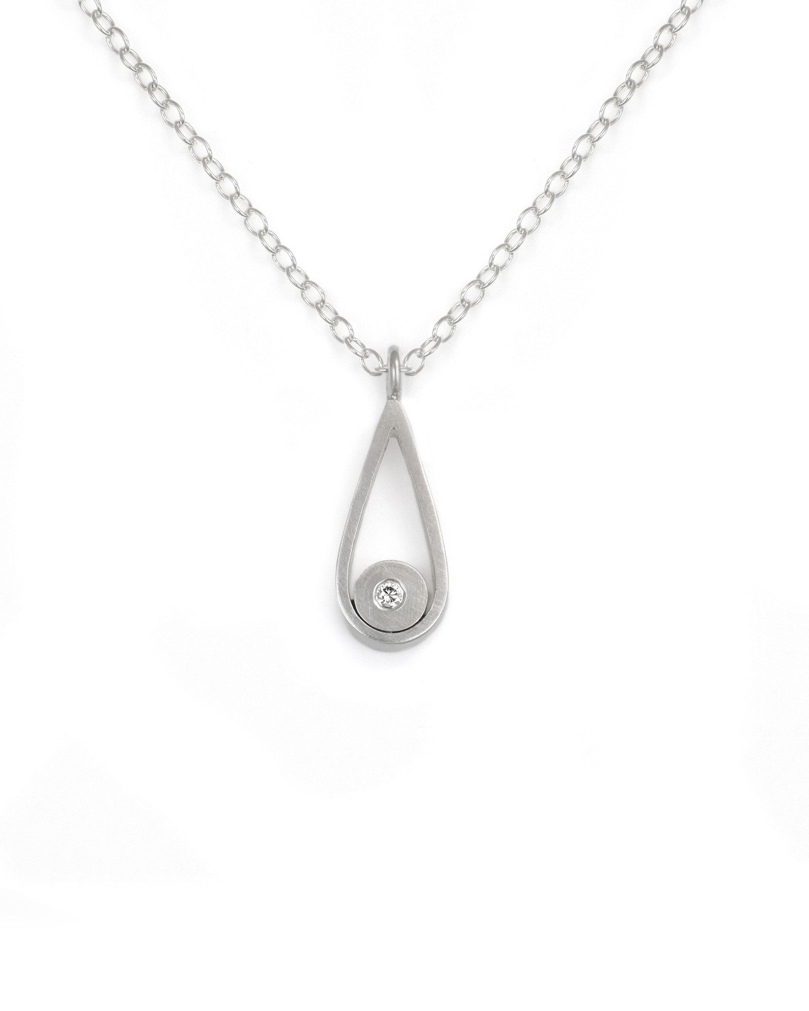 Teardrop Necklace with Diamond