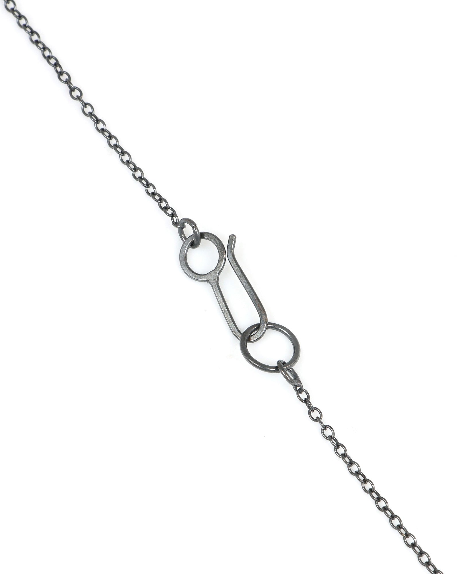 Oxidized Teardrop Necklace with Diamond