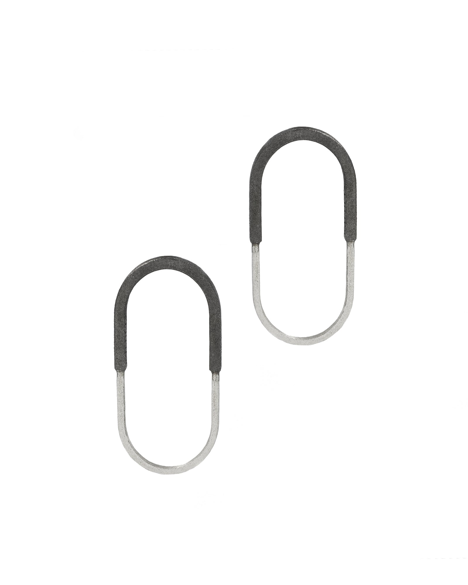 Two-Tone Oval Post Earrings