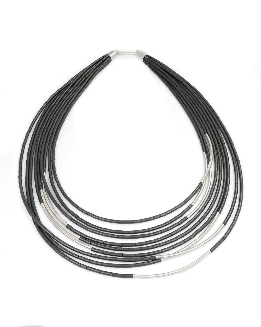 Hematite & Silver Multi-Strand Necklace