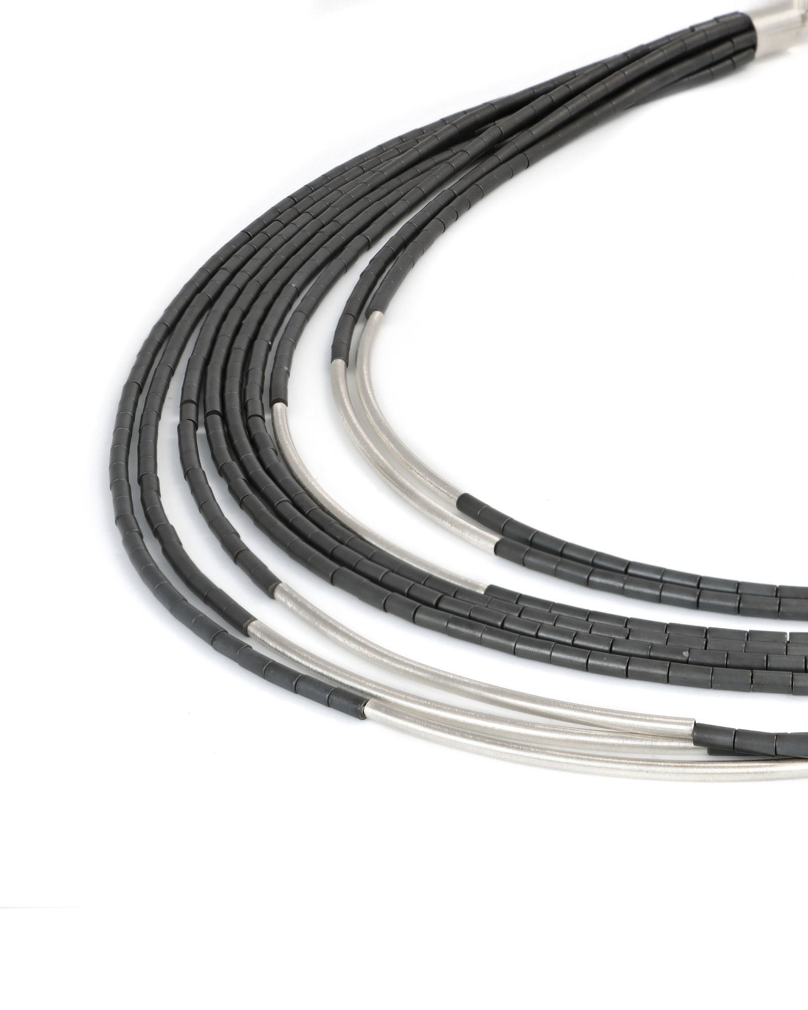 Hematite & Silver Multi-Strand Necklace