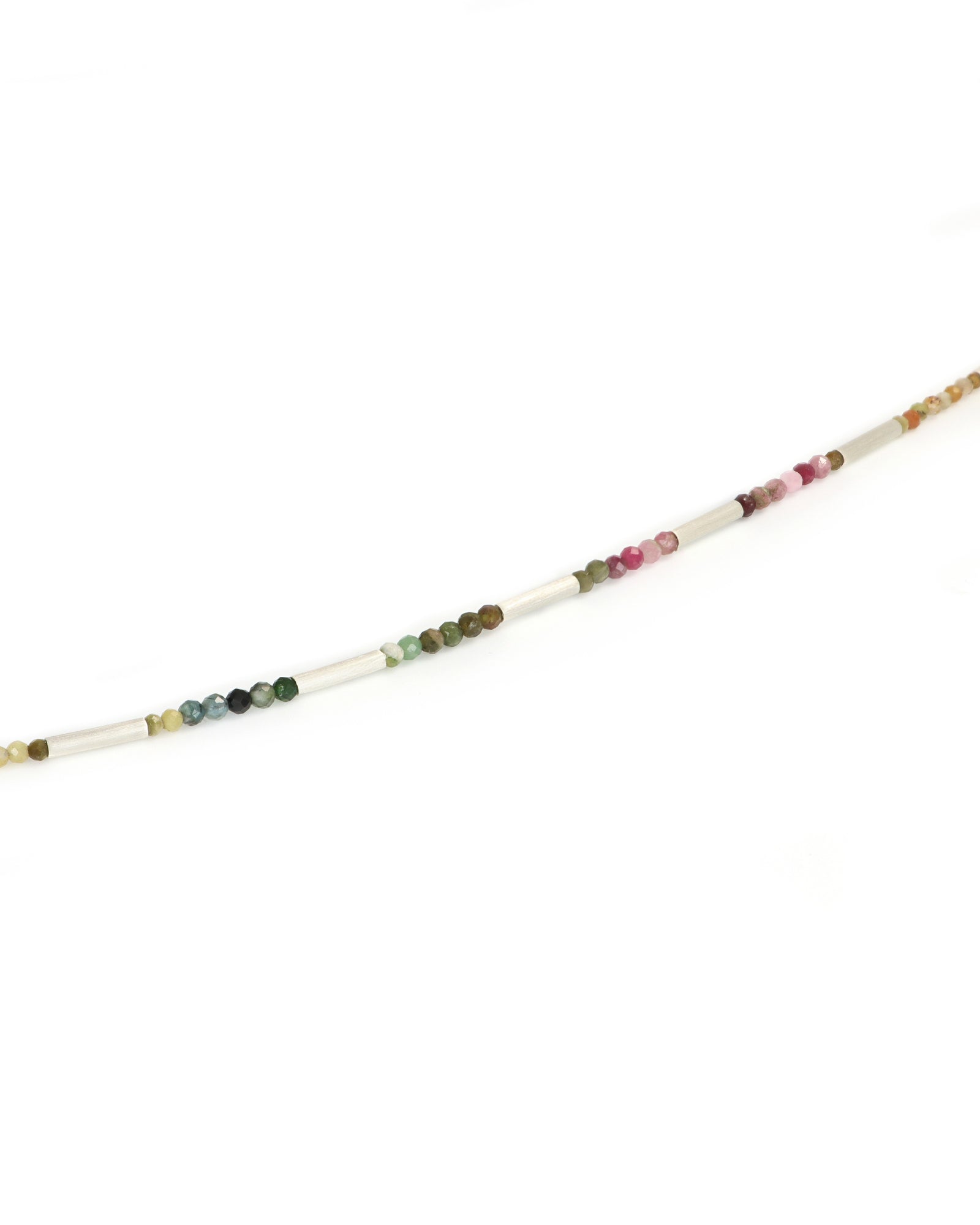 Tourmaline & Silver Tube Necklace