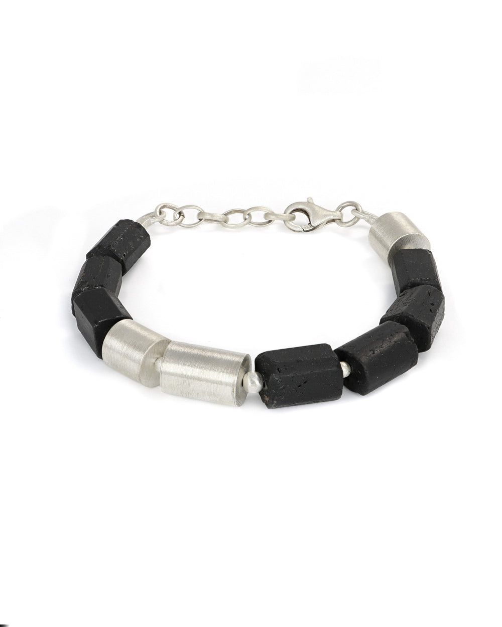 Black Tourmaline & Silver Bracelet