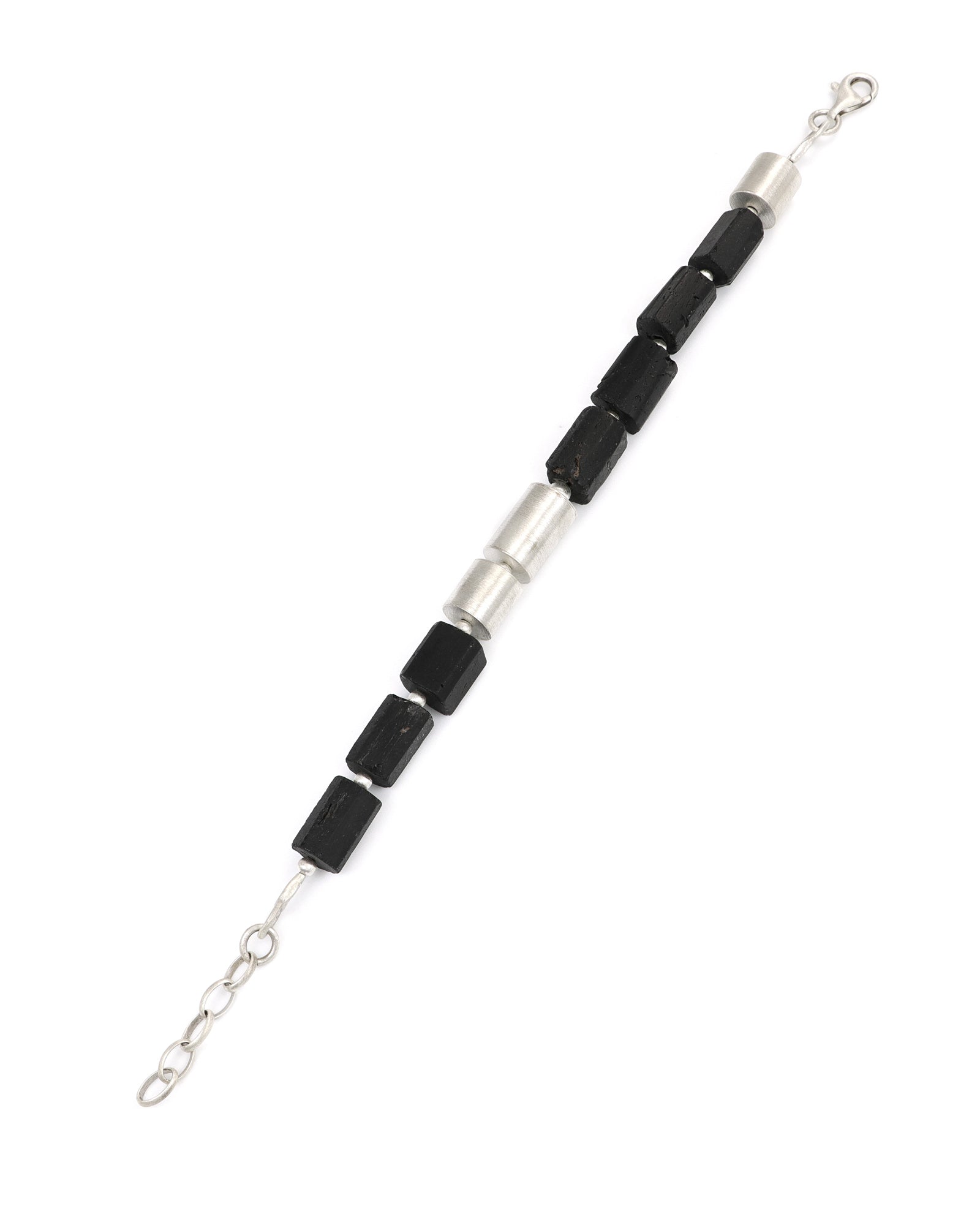 Black Tourmaline & Silver Bracelet