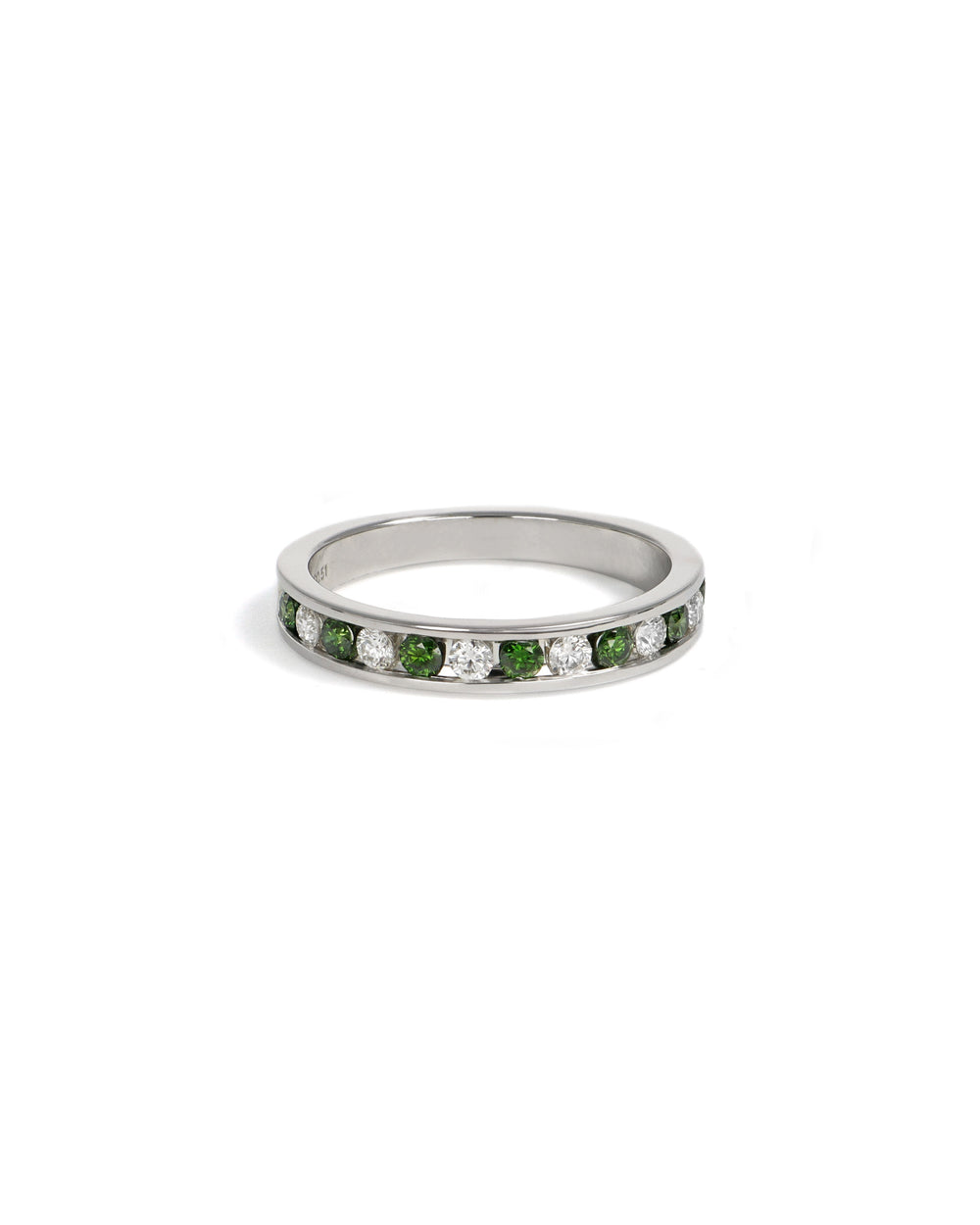 Green and White Diamond Band