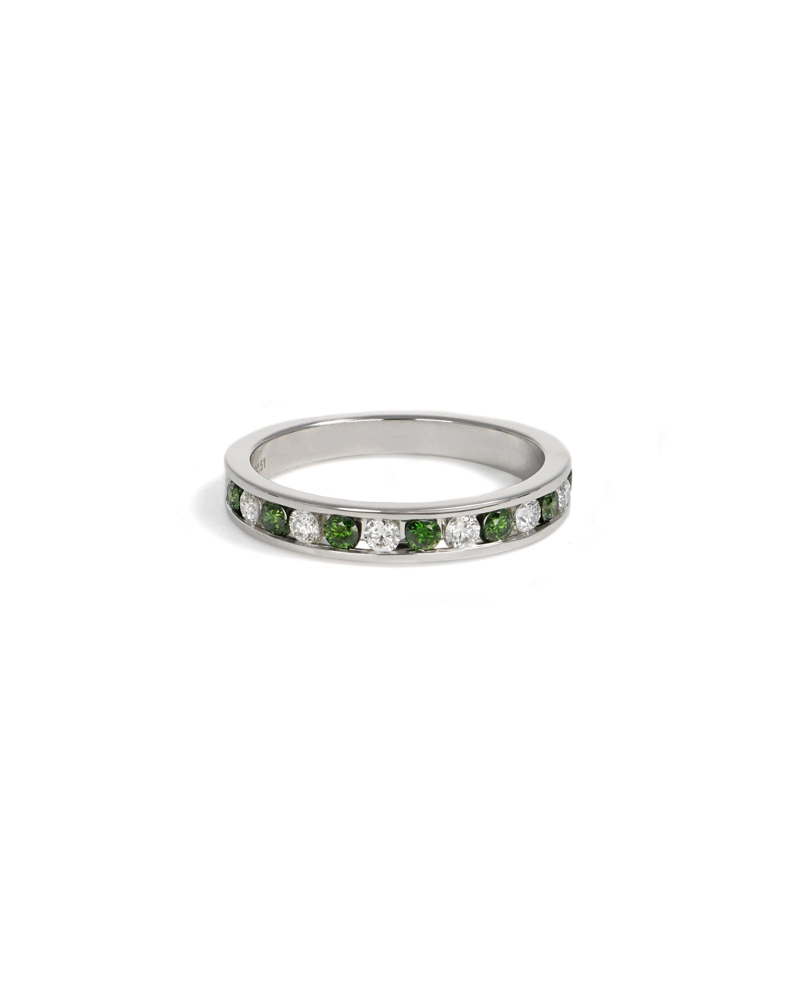 Green and White Diamond Band