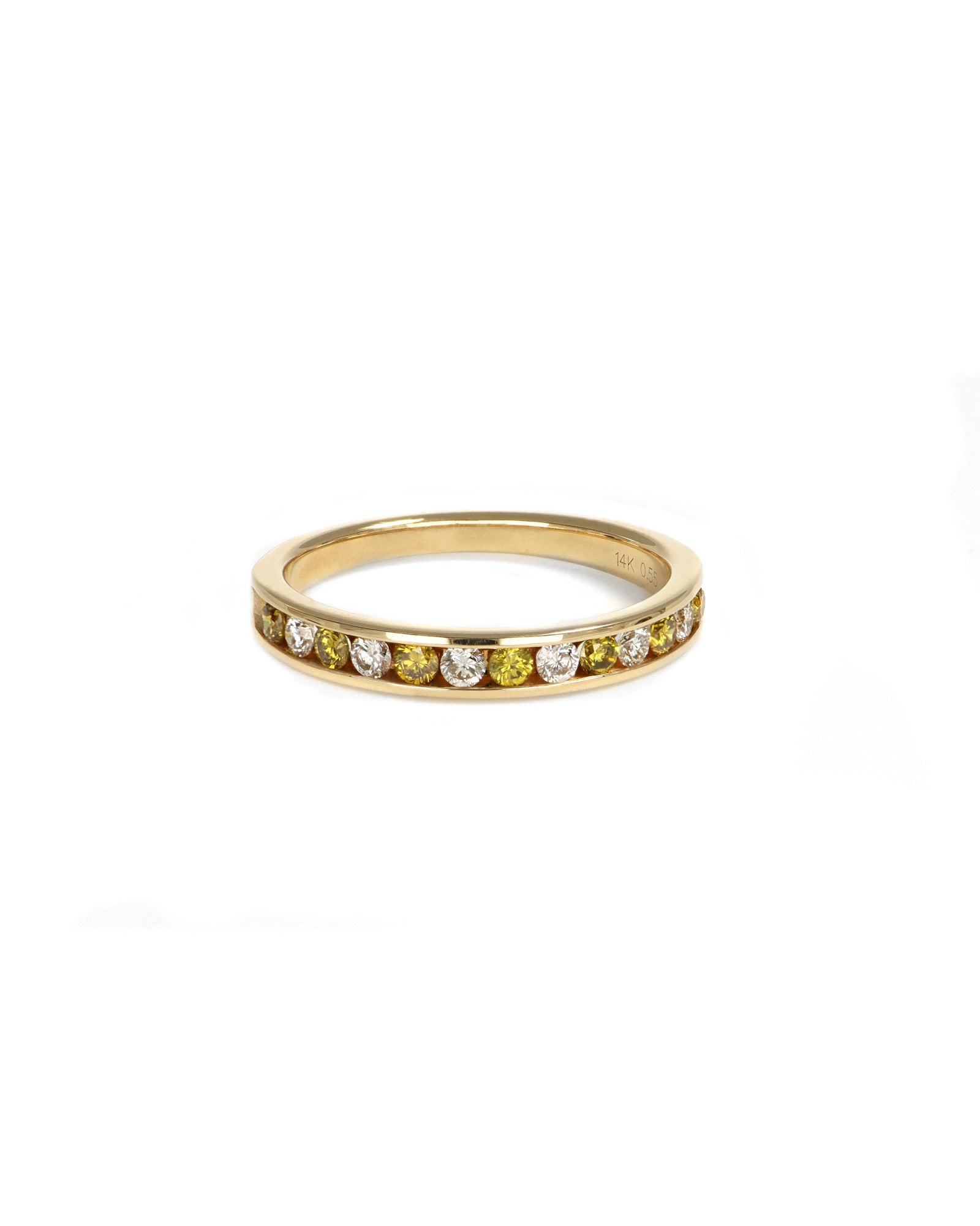 Yellow and White Diamond Band