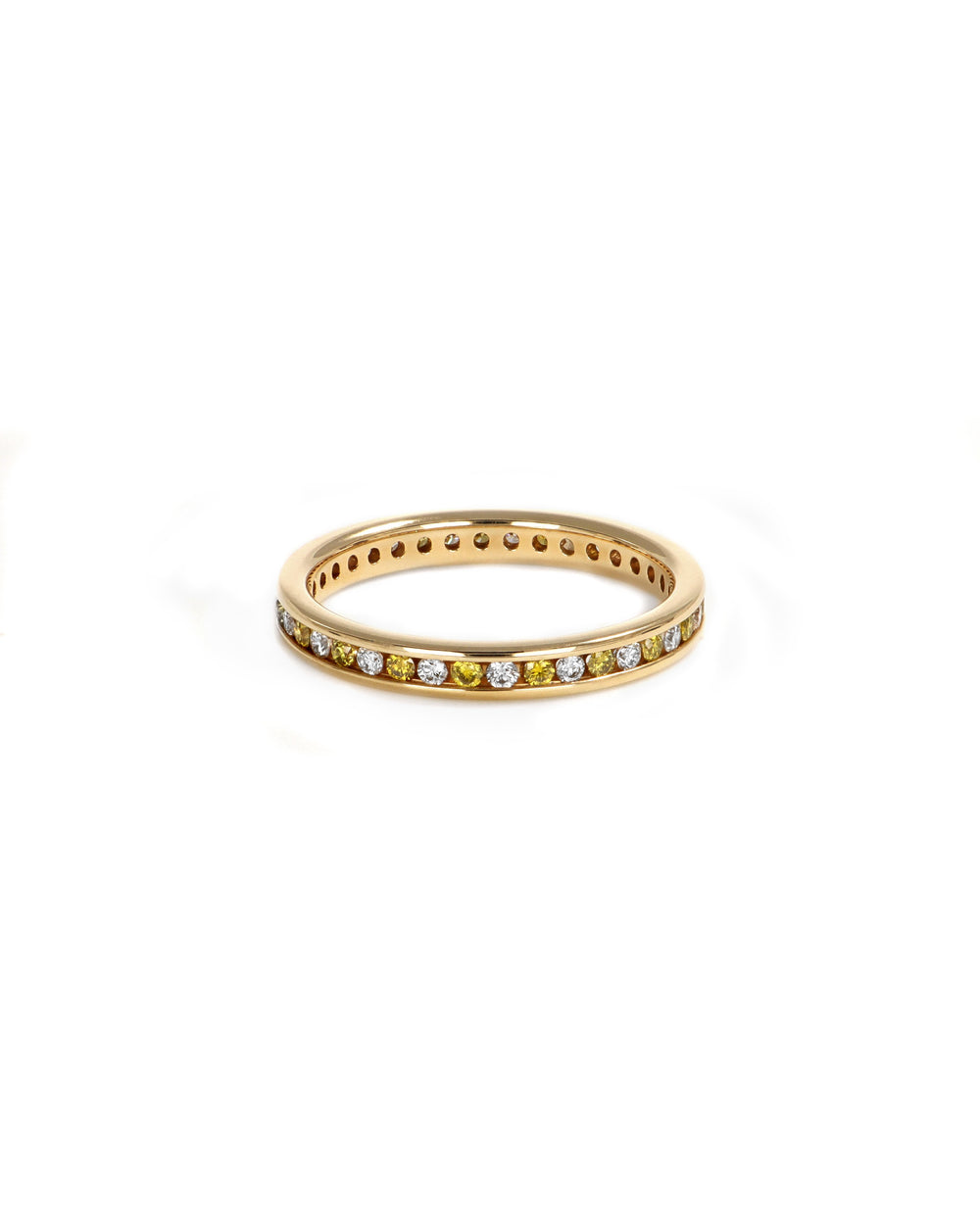 Yellow and White Diamond Eternity Band