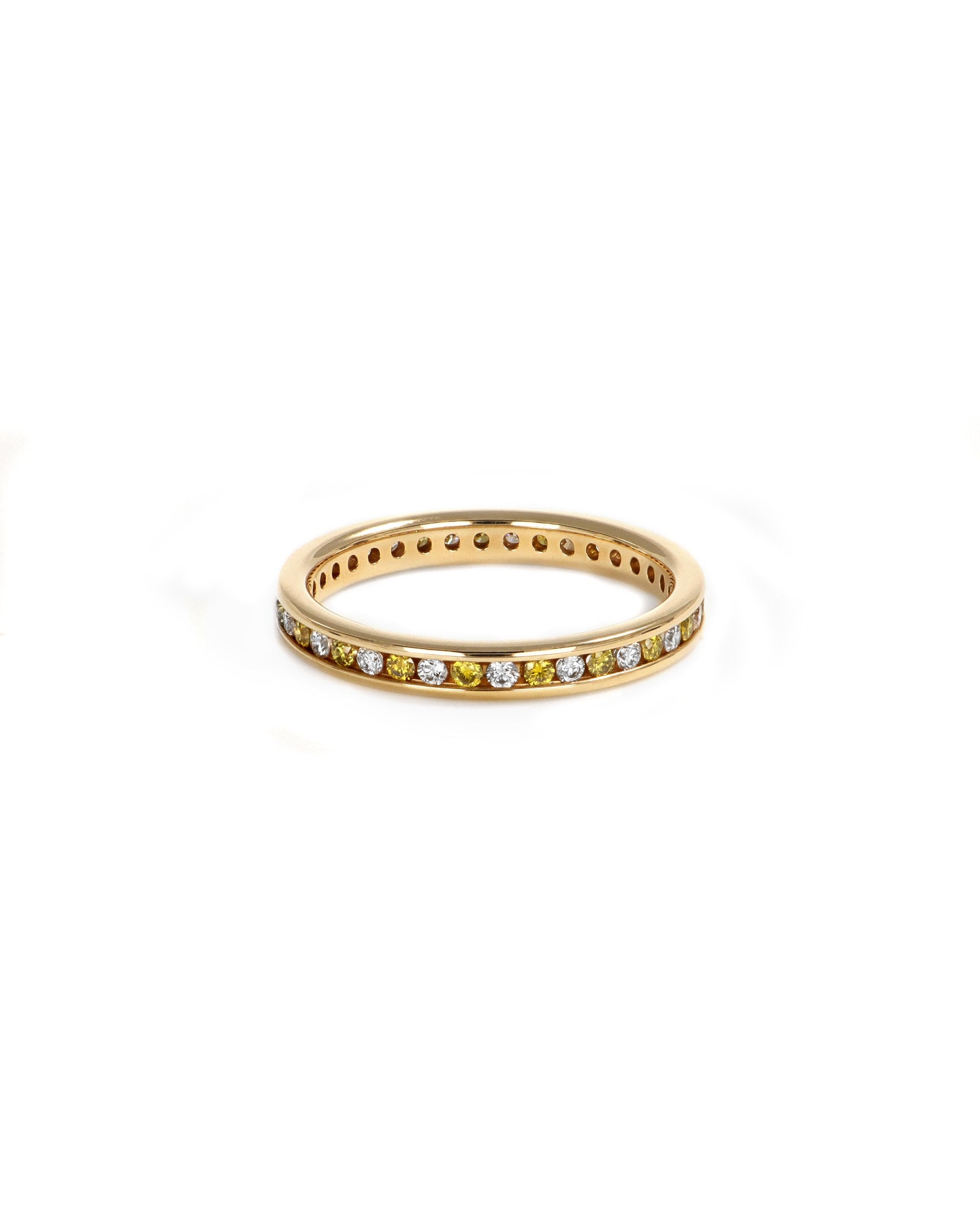 Yellow and White Diamond Eternity Band