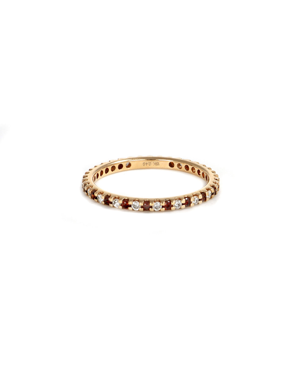 Cognac and White Diamond Eternity Band