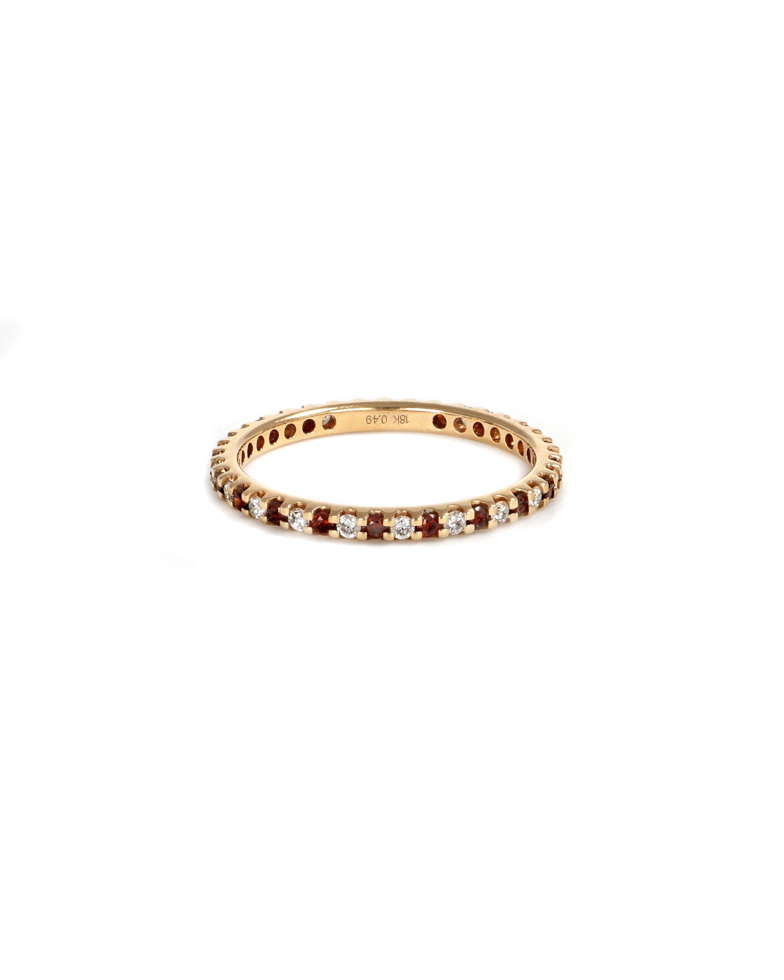 Cognac and White Diamond Eternity Band