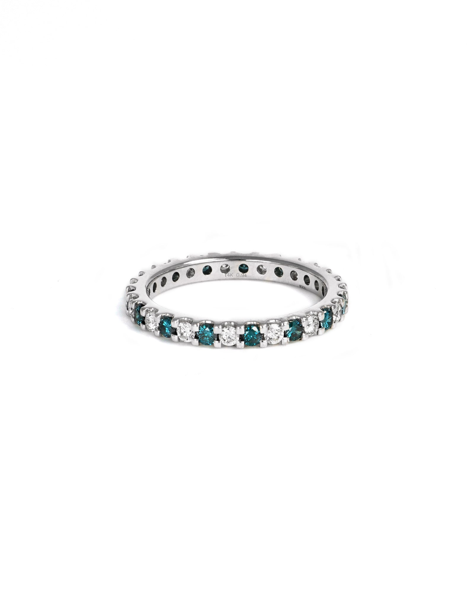 Blue and White Diamond Eternity Band
