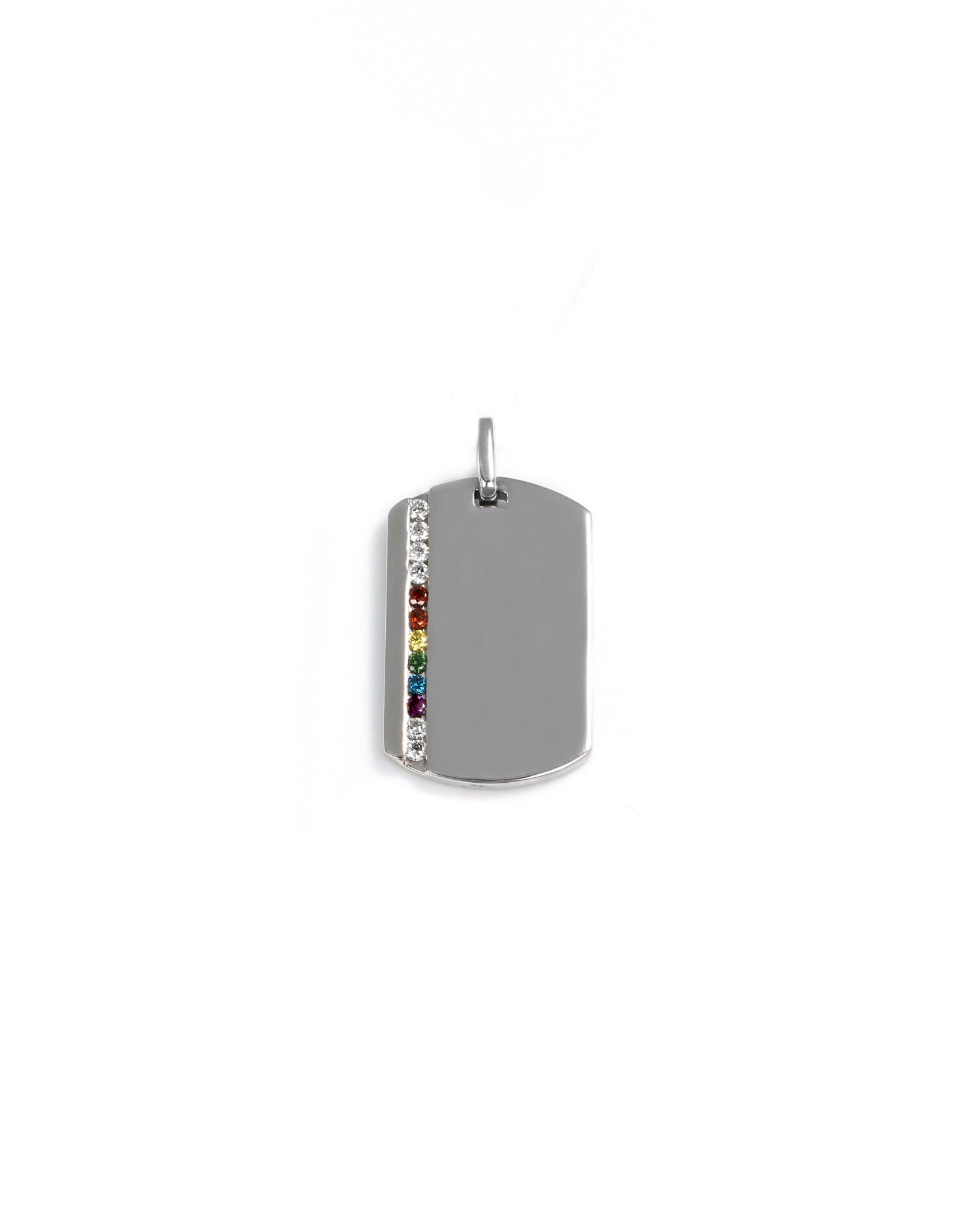 Rainbow Diamond Dog-Tag Pendant