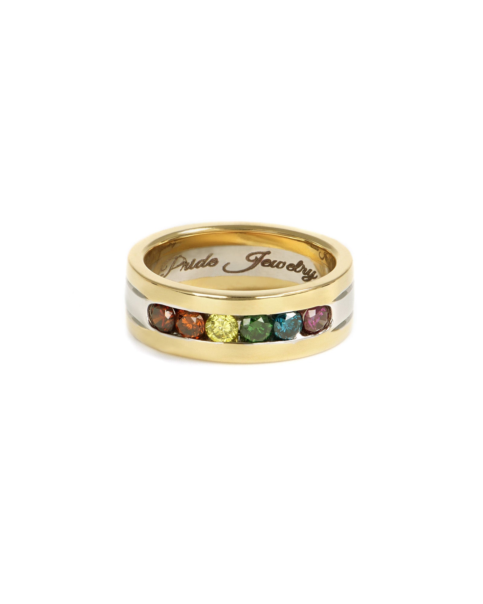Two-Tone Rainbow Diamond Band