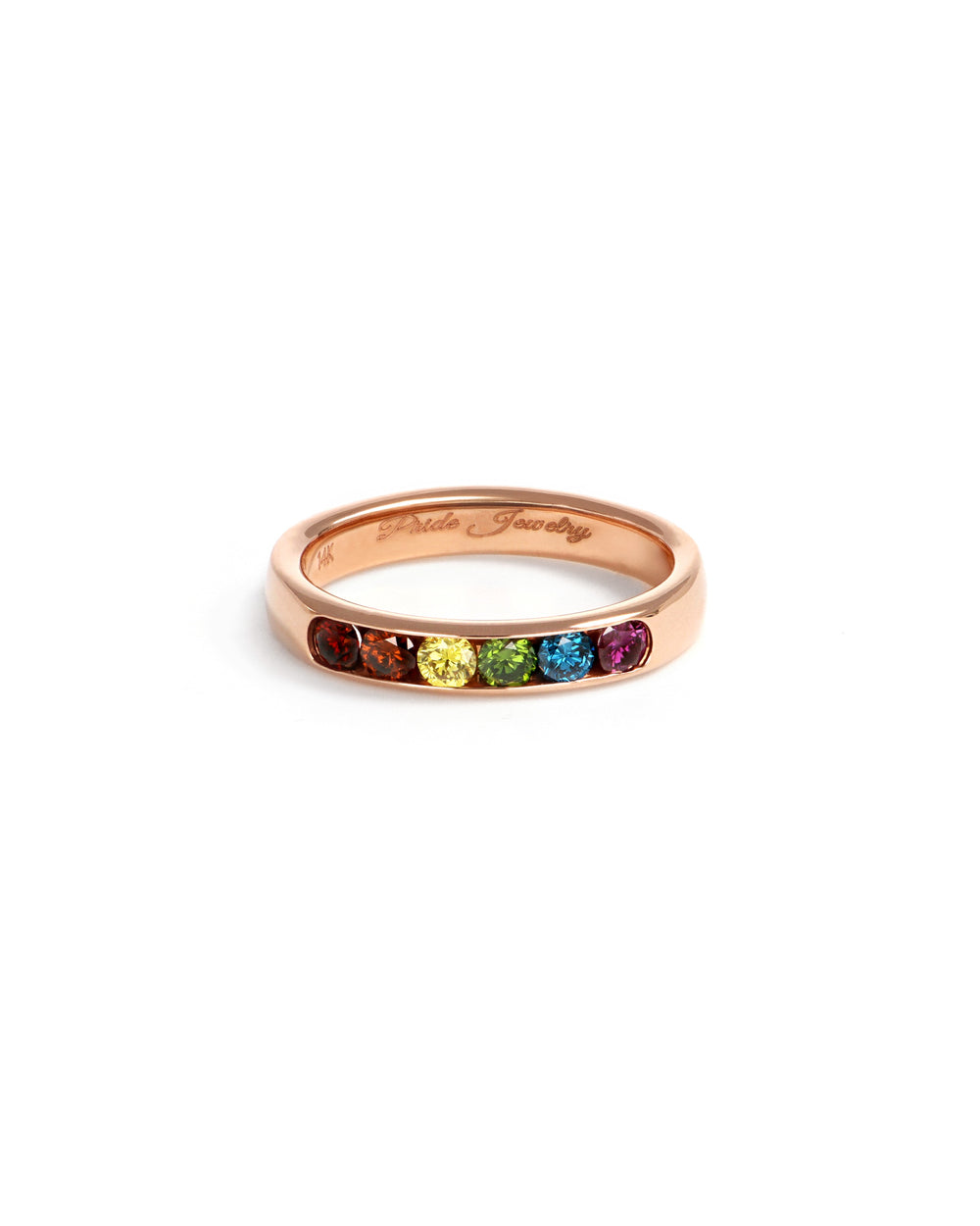Rose Gold Rainbow Diamond Band