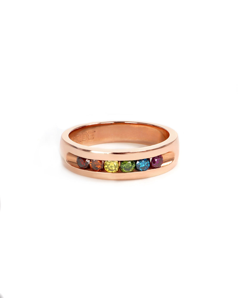 Rose Gold Rainbow Diamond Band