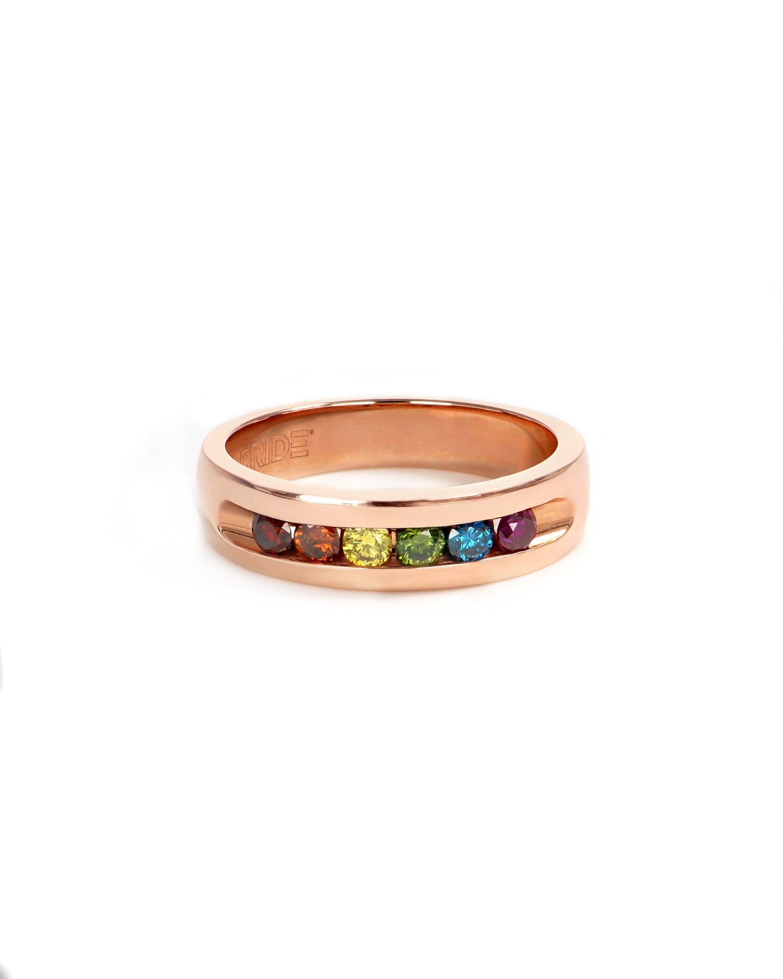 Rose Gold Rainbow Diamond Band