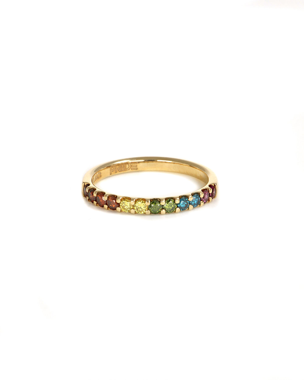 Yellow Gold Rainbow Diamond Band