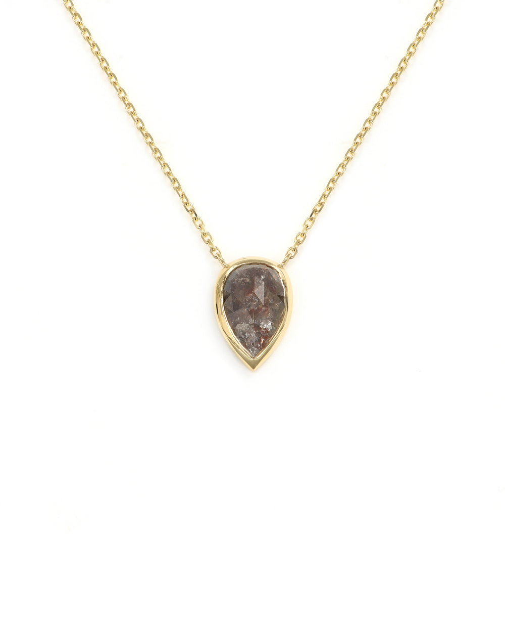 Rustic Pear Diamond Necklace
