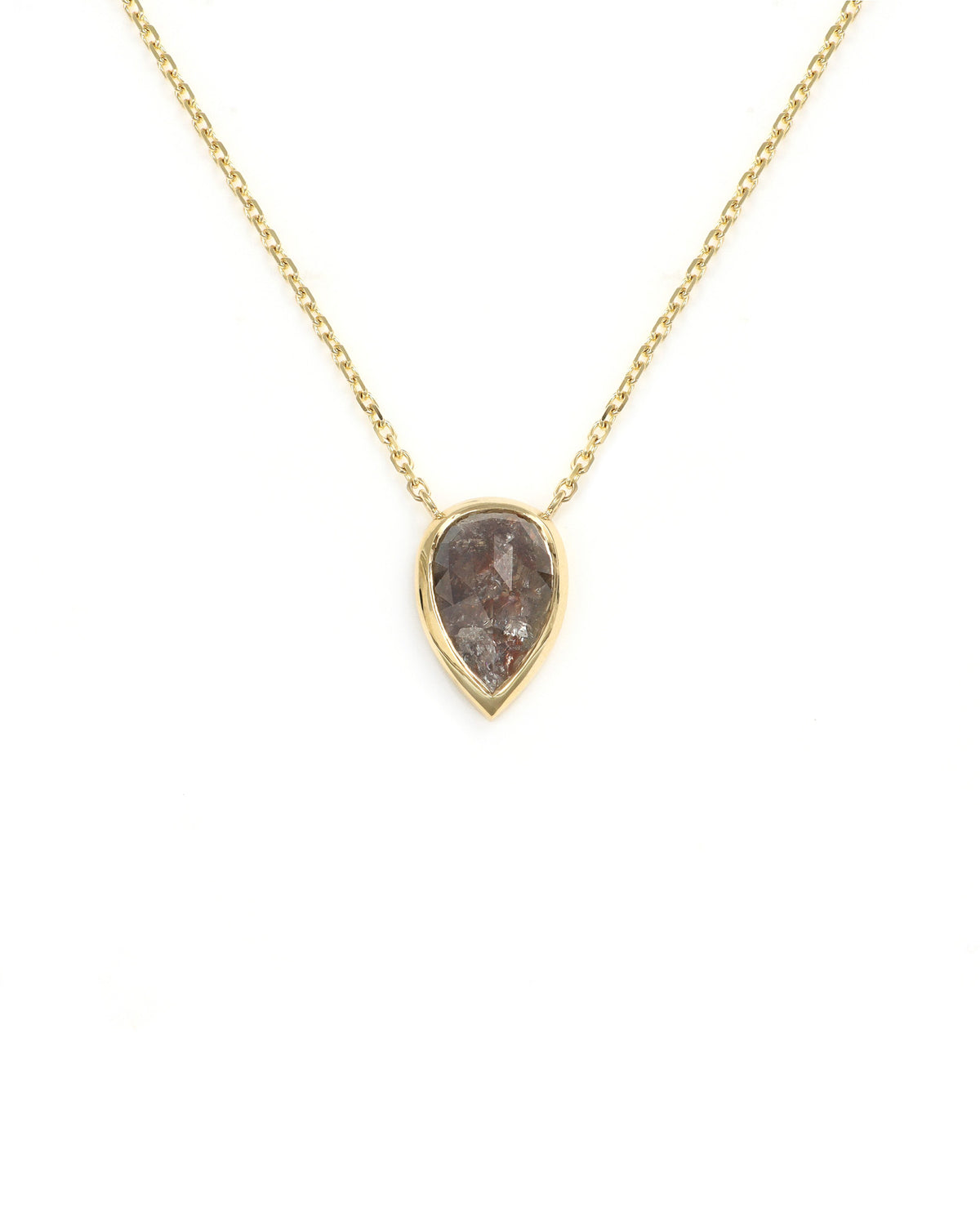 Rustic Pear Diamond Necklace