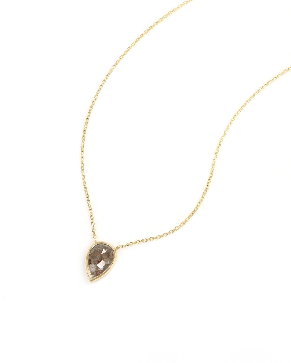 Rustic Pear Diamond Necklace